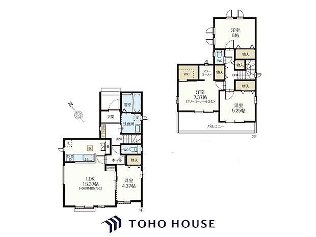 全居室収納付きで、お部屋をすっきりと整理整頓できます!家族それぞれのお荷物や季節のもの等、たっぷり収納可能!収納が充実しているので、タンス設置等の無駄なスペースを省けお部屋を広々とご利用できます。
