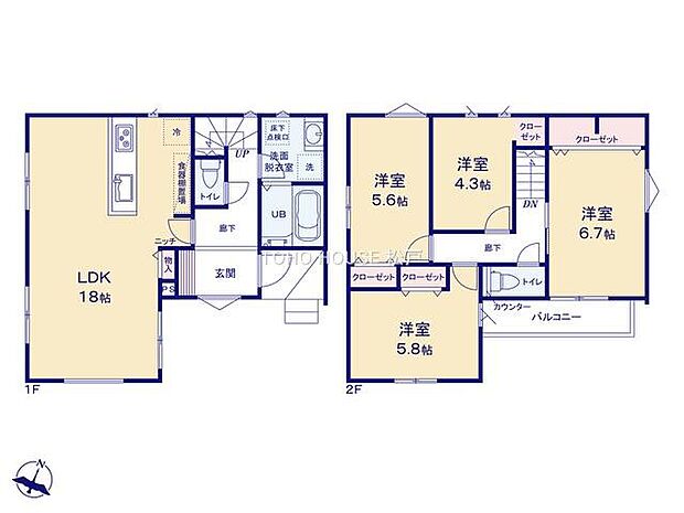 全居室収納付きで、お部屋をすっきりと整理整頓できます!家族それぞれのお荷物や季節のもの等、たっぷり収納可能!収納が充実しているので、タンス設置等の無駄なスペースを省けお部屋を広々とご利用できます
