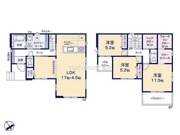 全居室収納付きで、お部屋をすっきりと整理整頓できます。家族それぞれのお荷物や季節のもの等、たっぷり収納可能。収納が充実しているので、タンス設置等の無駄なスペースを省けお部屋を広々とご利用できます。