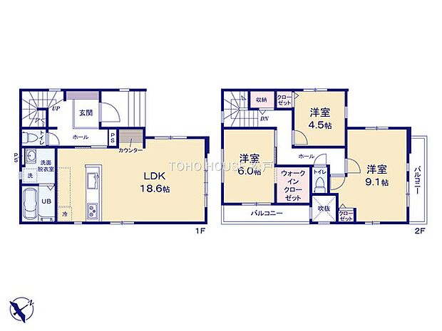 全居室収納付きで、お部屋をすっきりと整理整頓できます!家族それぞれのお荷物や季節のもの等、たっぷり収納可能!収納が充実しているので、タンス設置等の無駄なスペースを省けお部屋を広々とご利用できます。