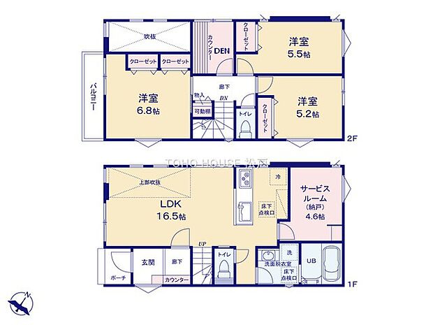 全居室収納付きで、お部屋をすっきりと整理整頓できます!家族それぞれのお荷物や季節のもの等、たっぷり収納可能!収納が充実しているので、タンス設置等の無駄なスペースを省けお部屋を広々とご利用できます。
