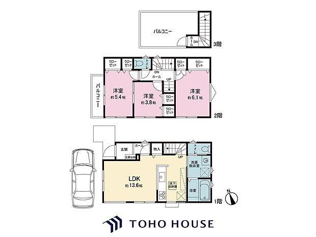 全居室収納付きで、お部屋をすっきりと整理整頓できます!家族それぞれのお荷物や季節のもの等、たっぷり収納可能!収納が充実しているので、タンス設置等の無駄なスペースを省けお部屋を広々とご利用できます。