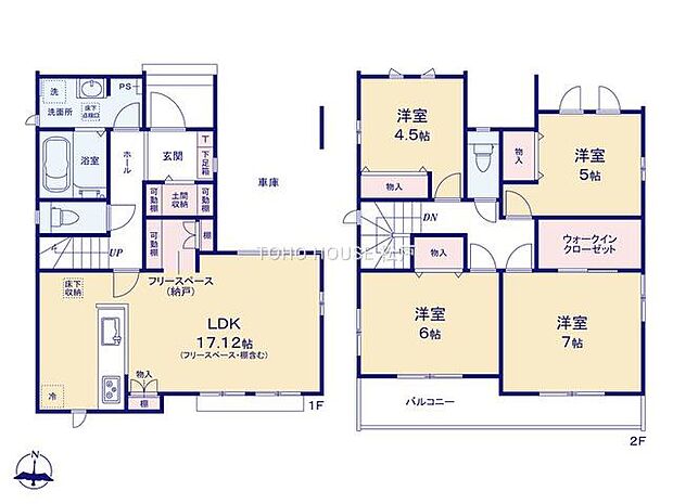 全居室収納付きで、お部屋をすっきりと整理整頓できます。家族それぞれのお荷物や季節のもの等、たっぷり収納可能。収納が充実しているので、タンス設置等の無駄なスペースを省けお部屋を広々とご利用できます。