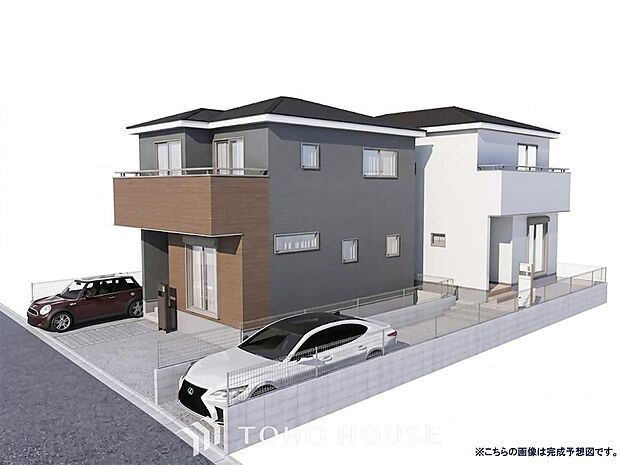(※手前が1号棟)ただ住むだけじゃない。気持ち良く住んで欲しい気持ちをこめて…。