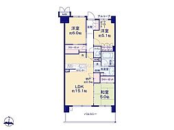 グランメディオ新三郷 3LDKの間取図画像