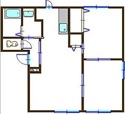 フォーレス福田B棟 2LDKの間取図画像