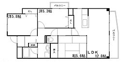 コーポ青山3 3LDKの間取図画像