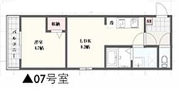 アーバンコート加古川 2階1LDKの間取り