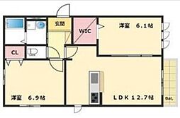 コンフォールいなみの 1階2LDKの間取り
