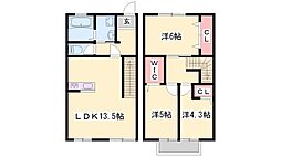 クリスタルハイツ仁豊野 1階3LDKの間取り