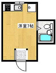 ヒルハイツA棟 ワンルームの間取図画像