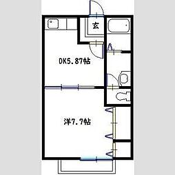 アンダンテ 1DKの間取図画像