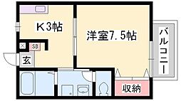 ハイツセイリュウ 1Kの間取図画像
