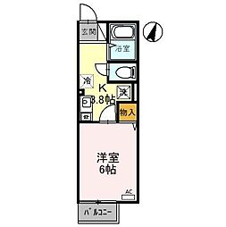 プレミールコートC棟 1Kの間取図画像