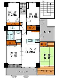シャトウブランシェ 4LDKの間取図画像