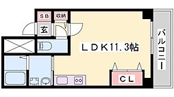 TKD北条口 ワンルームの間取図画像