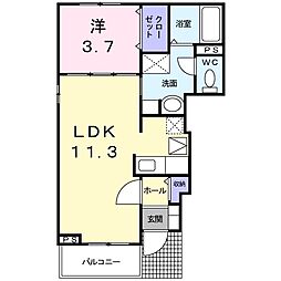 エクセラン國木2 1LDKの間取図画像