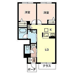ラ・シエンヌ 2LDKの間取図画像