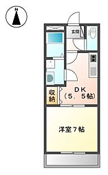ガーデンホームオーブ 1DKの間取図画像
