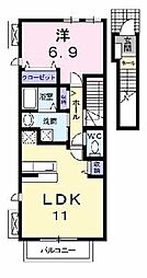 ソレイユ 1LDKの間取図画像