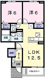 アンジュT 2LDKの間取図画像