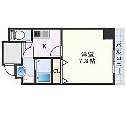 エクセル姫路 1Kの間取図画像