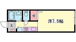 レクスコート 1Kの間取図画像