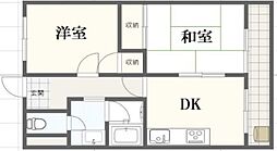 エクセルハイツ構柳瀬 2DKの間取図画像