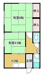 コガノサキライフ 2Kの間取図画像
