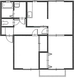 ソレジオ若草北棟 2LDKの間取図画像