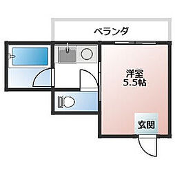 サンライズ伊伝居 ワンルームの間取図画像