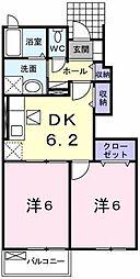 ベイローレル 2DKの間取図画像