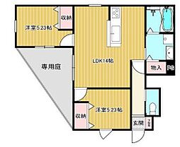 プレミールcoco 2LDKの間取図画像