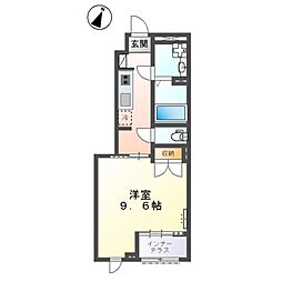 TMブルーム 1Kの間取図画像
