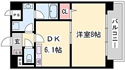 メゾンハピネス2 1DKの間取図画像