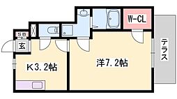 アルバソーレ 1Kの間取図画像