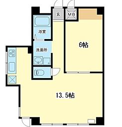 五反ビル 1LDKの間取図画像