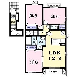 ヴィオラ壱番館A 3LDKの間取図画像