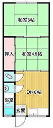 つるやビル2号館 2DKの間取図画像