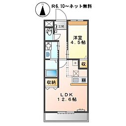 オーシャン・ステラ 1LDKの間取図画像