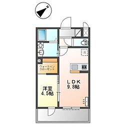 ロイヤルコート・A 1LDKの間取図画像