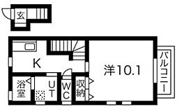 シティパル 1Kの間取図画像