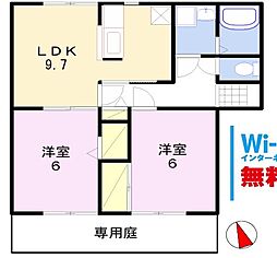 ソレーユ北条A棟 2LDKの間取図画像