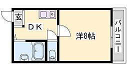 シャインコスモ 1DKの間取図画像