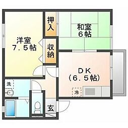 ハイツ志水 2DKの間取図画像