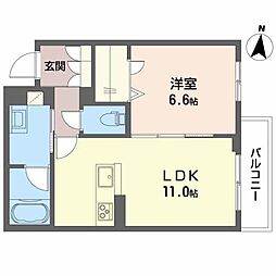 ヴィアソーレ Y 1LDKの間取図画像