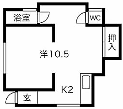 リブラ伊伝居 2Kの間取図画像