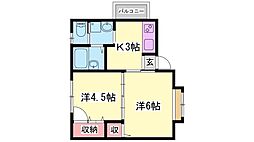 リバーハイツ 2Kの間取図画像