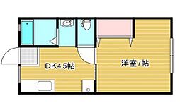 サンシティ藤 1DKの間取図画像