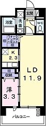 クレール姫路 1LDKの間取図画像